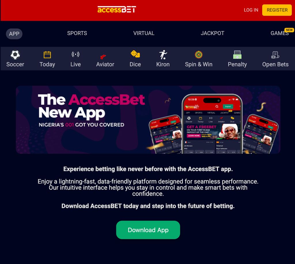 AccessBet app download page