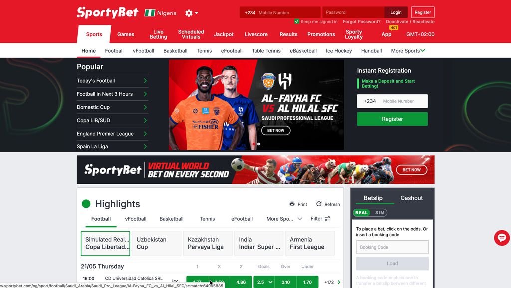 SportyBet official website