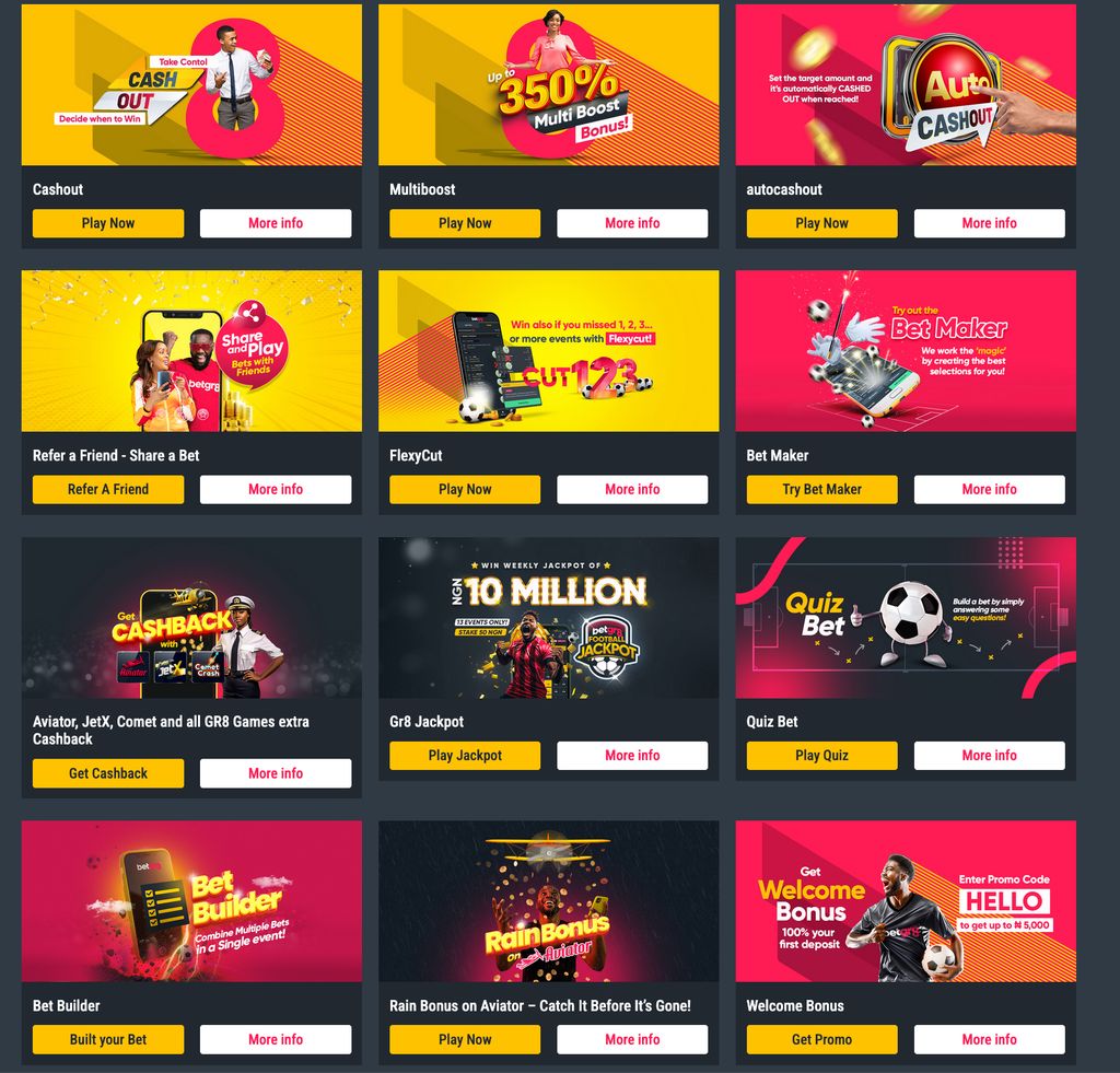 Promotions page at BetGr8