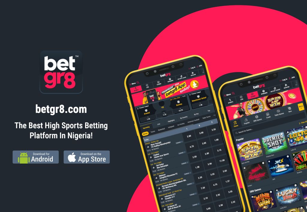 BetGr8 mobile app — sports and casino views