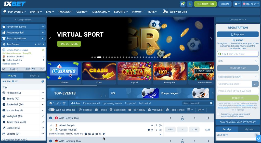 1xBet official website
