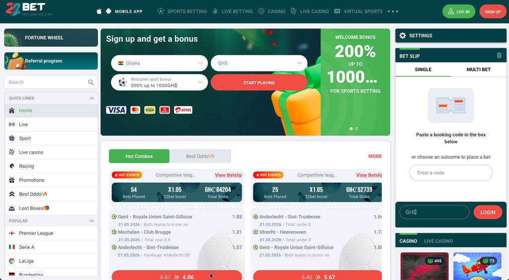 22Bet official website