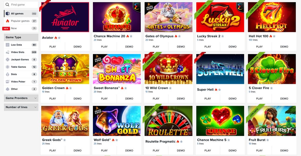 A selection of slots in the casino lobby