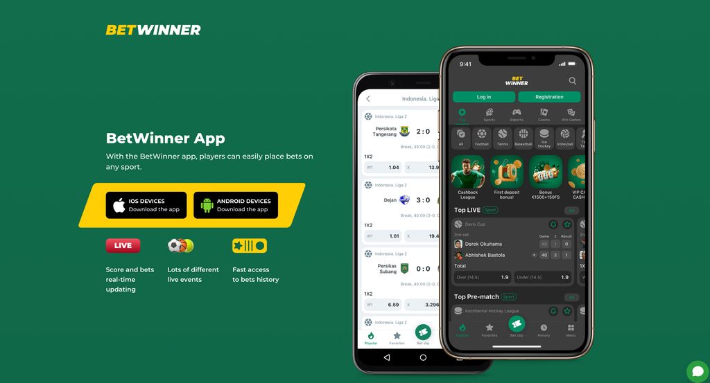 BetWinner app — available for iOS and Android devices